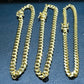 18K Yellow Gold Plain Cuban Link Chian For Men hip hop jewelry CustomDiamJewel   