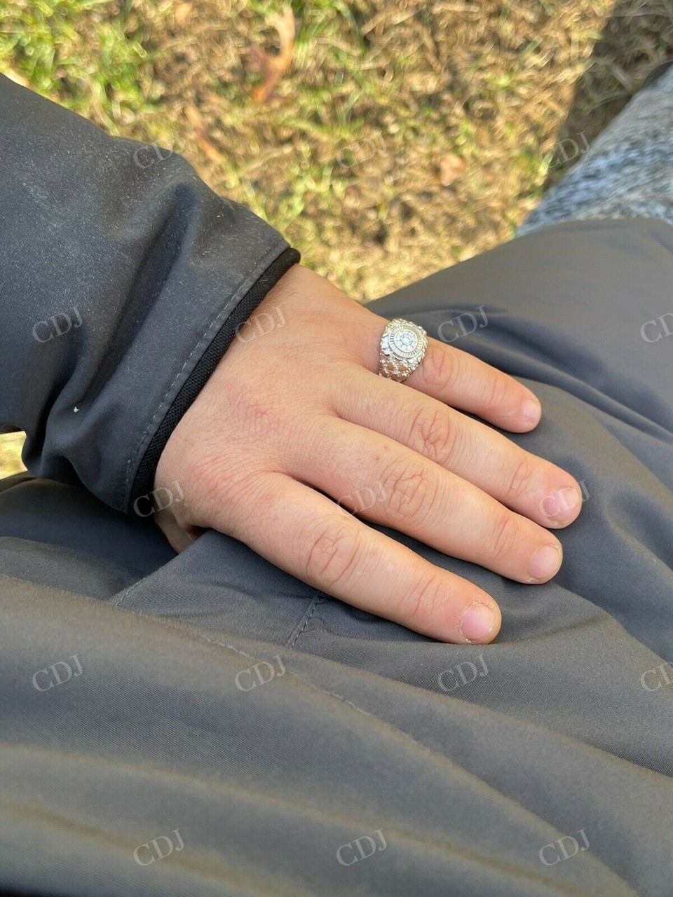 Mens Iced Out Moissanite Nugget Hip Hop Ring  customdiamjewel   