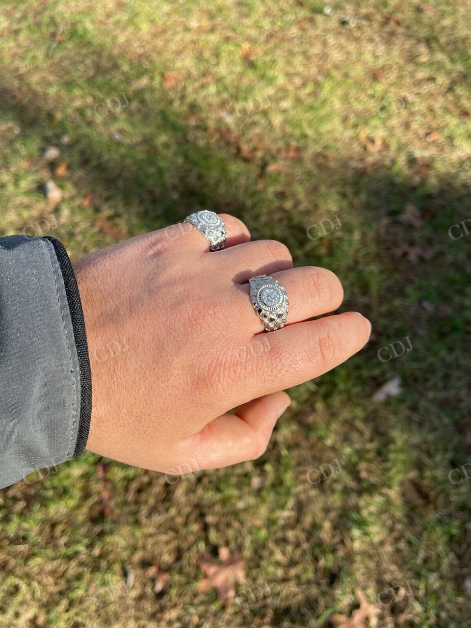 Mens Iced Out Moissanite Nugget Hip Hop Ring  customdiamjewel   