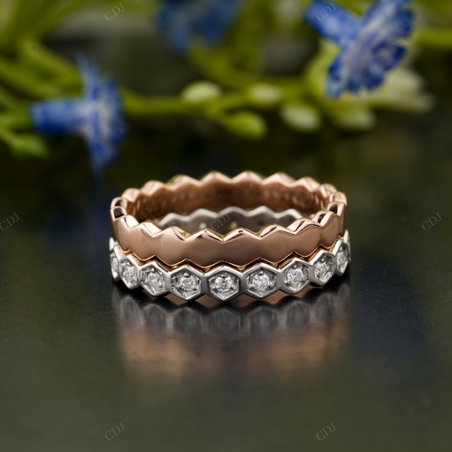 Lab-Grown Diamond Hexagon Wedding Band