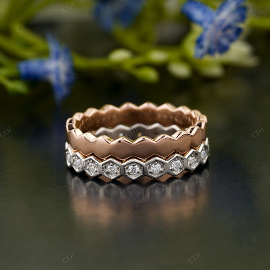 Lab-Grown Diamond Hexagon Wedding Band