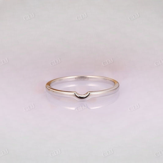 Plain Curved White Gold Wedding Band Wedding Band customdiamjewel   