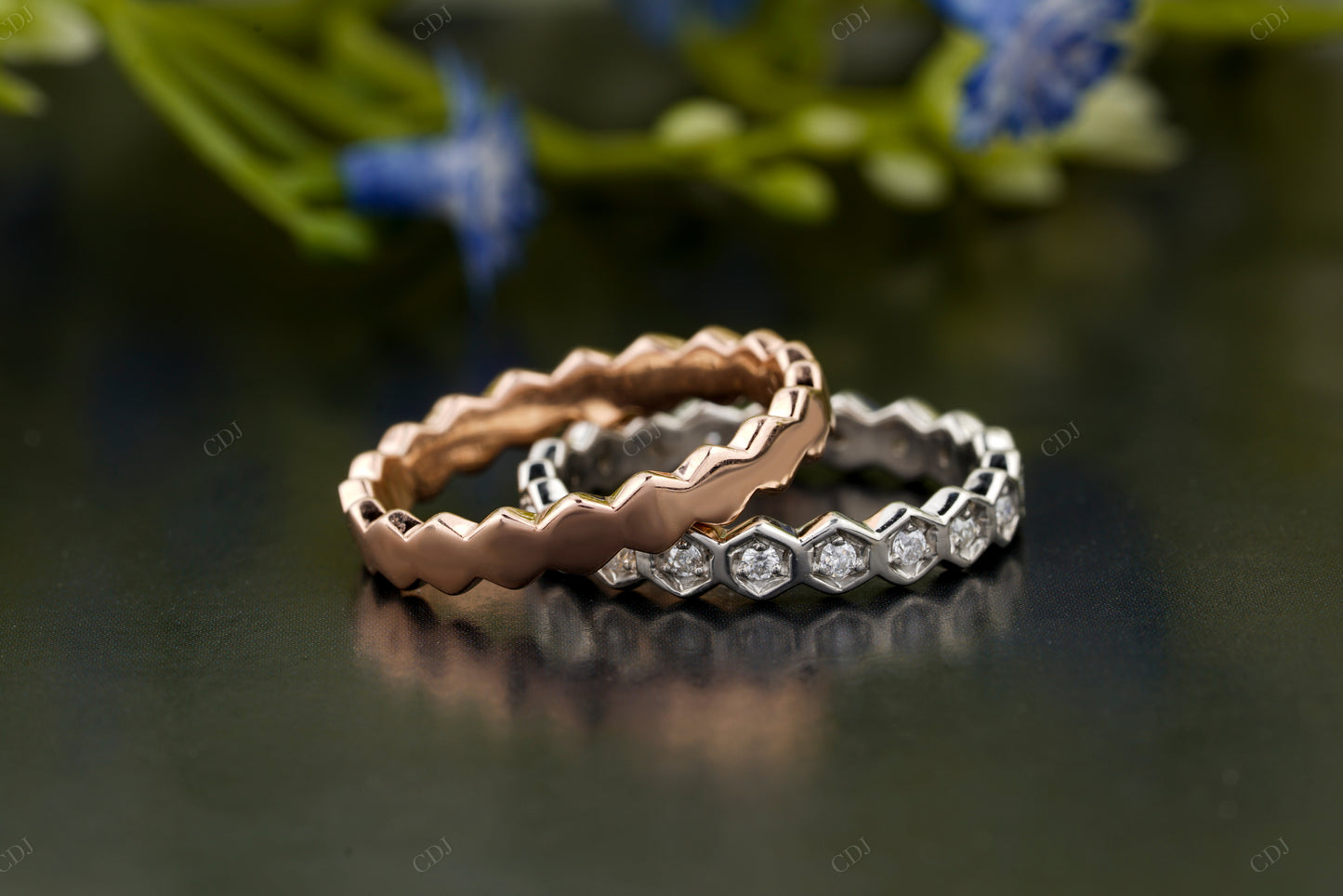 Lab-Grown Diamond Hexagon Wedding Band