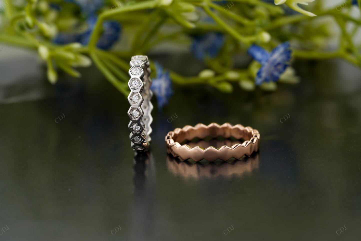 Lab-Grown Diamond Hexagon Wedding Band