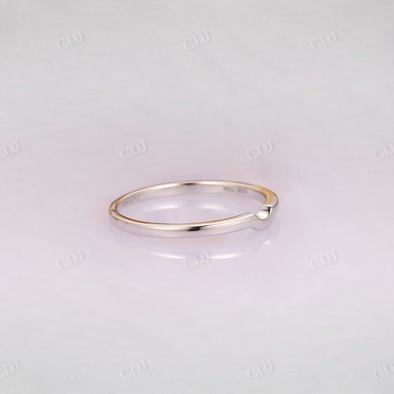 Plain Curved White Gold Wedding Band Wedding Band customdiamjewel   
