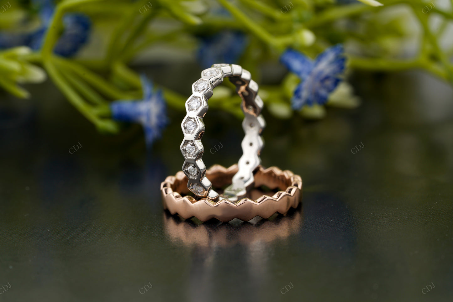 Lab-Grown Diamond Hexagon Wedding Band