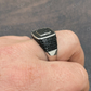Classic Black Diamond Square Hip Hop Ring For Men  customdiamjewel   