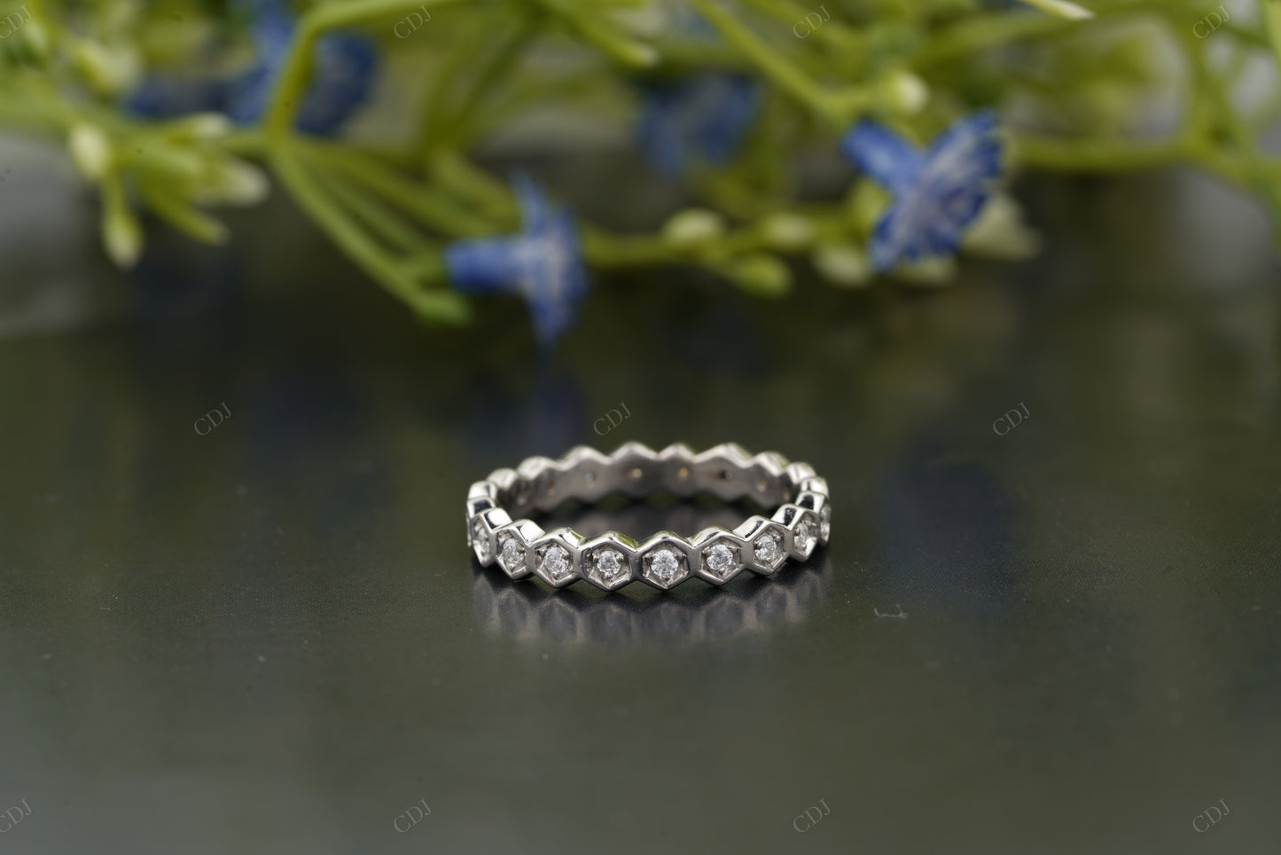 Lab-Grown Diamond Hexagon Wedding Band