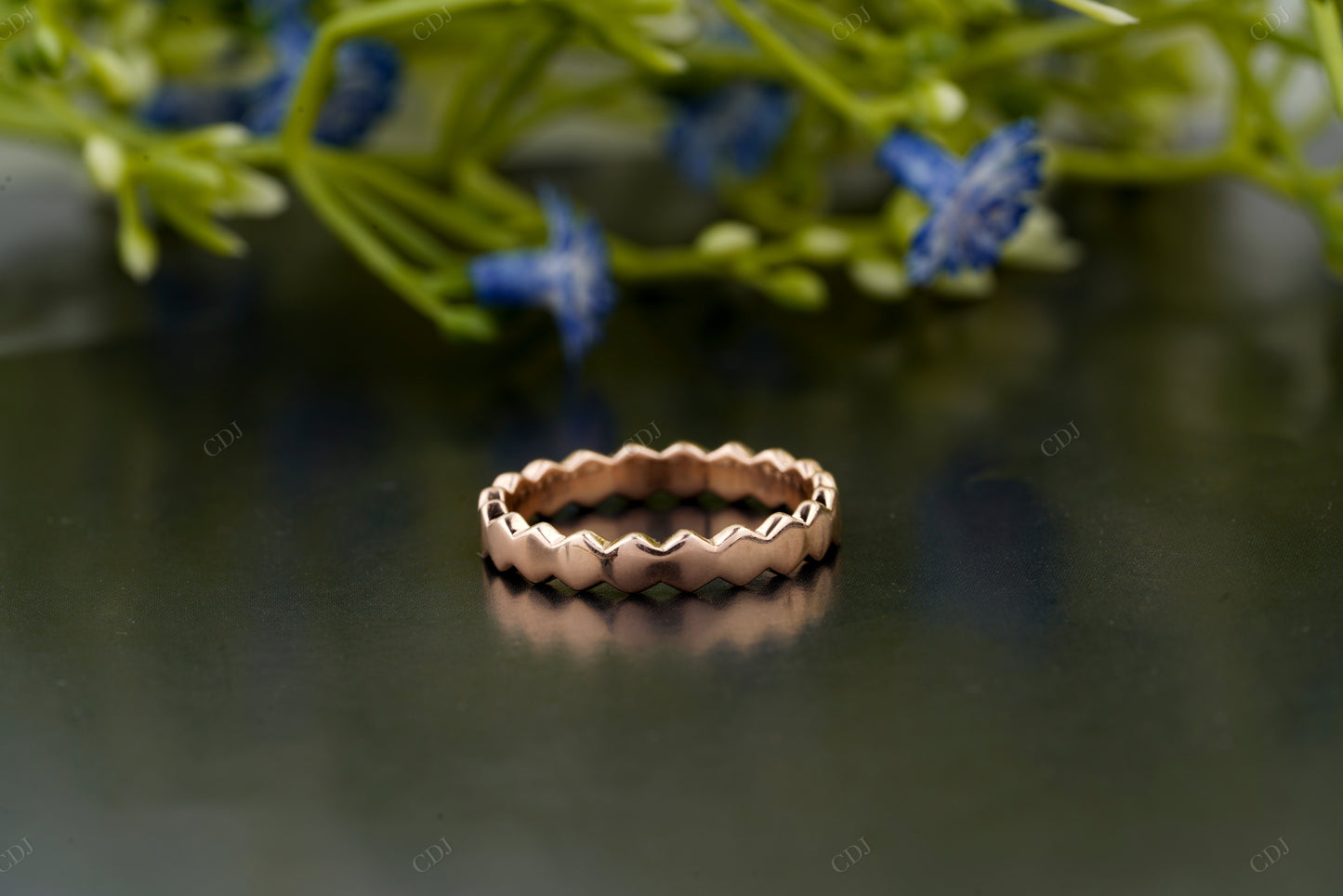 Lab-Grown Diamond Hexagon Wedding Band