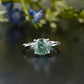 Green Round Gemstone Twisted Shank Ring