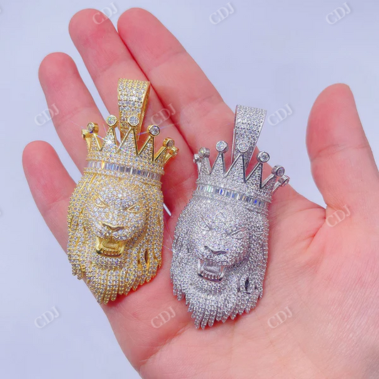 Iced Out Hip Hop Diamond Lion Pendant For Men  customdiamjewel   