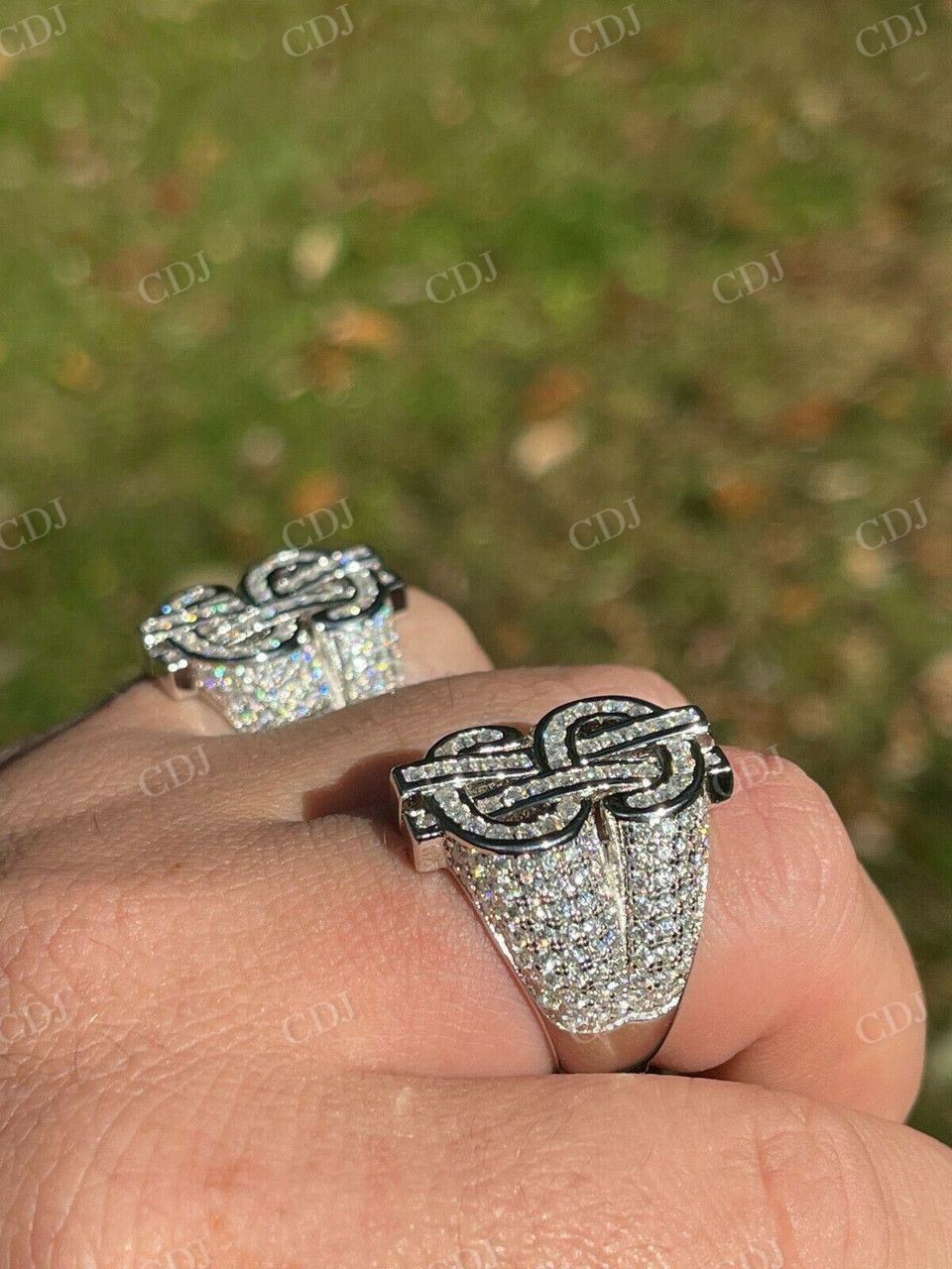 Dollar Sign Diamond Tester Passed Hip Hop Ring  customdiamjewel   