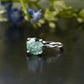 Green Round Gemstone Twisted Shank Ring