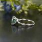 Green Round Gemstone Twisted Shank Ring