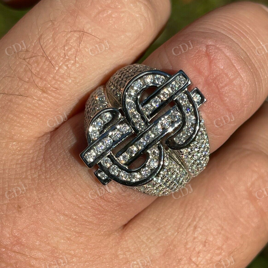 Dollar Sign Diamond Tester Passed Hip Hop Ring  customdiamjewel   