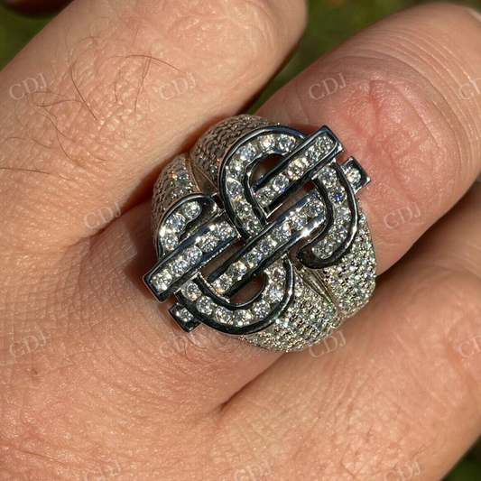 Dollar Sign Diamond Tester Passed Hip Hop Ring  customdiamjewel   