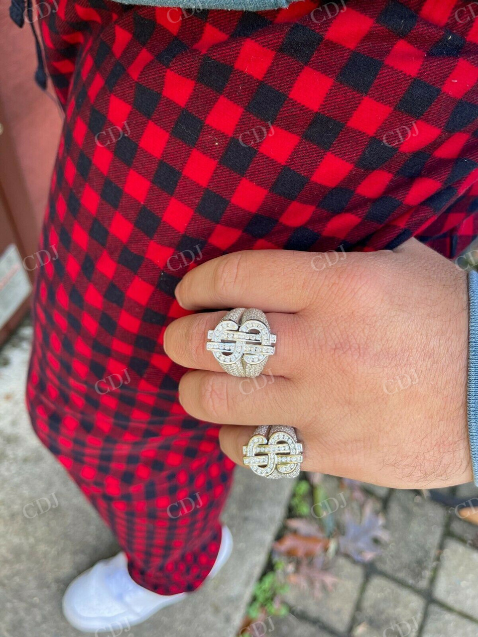 Dollar Sign Diamond Tester Passed Hip Hop Ring  customdiamjewel   