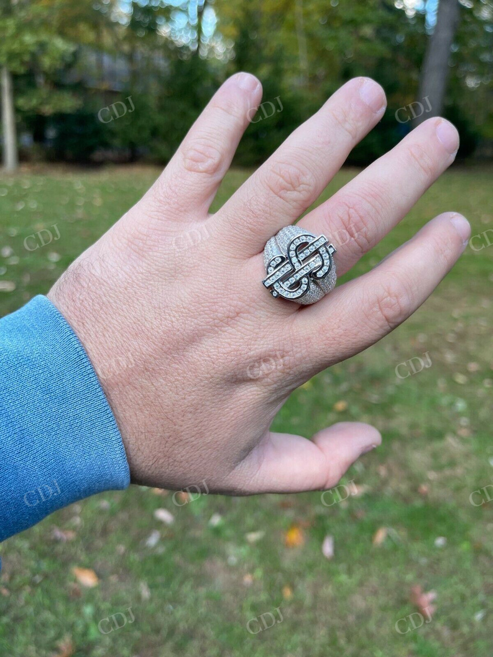 Dollar Sign Diamond Tester Passed Hip Hop Ring  customdiamjewel   