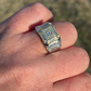 Two Tone Alternating Baguette And Round Square Hip Hop Ring  customdiamjewel   