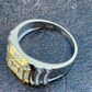 Two Tone Alternating Baguette And Round Square Hip Hop Ring  customdiamjewel   