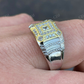 Two Tone Alternating Baguette And Round Square Hip Hop Ring  customdiamjewel   
