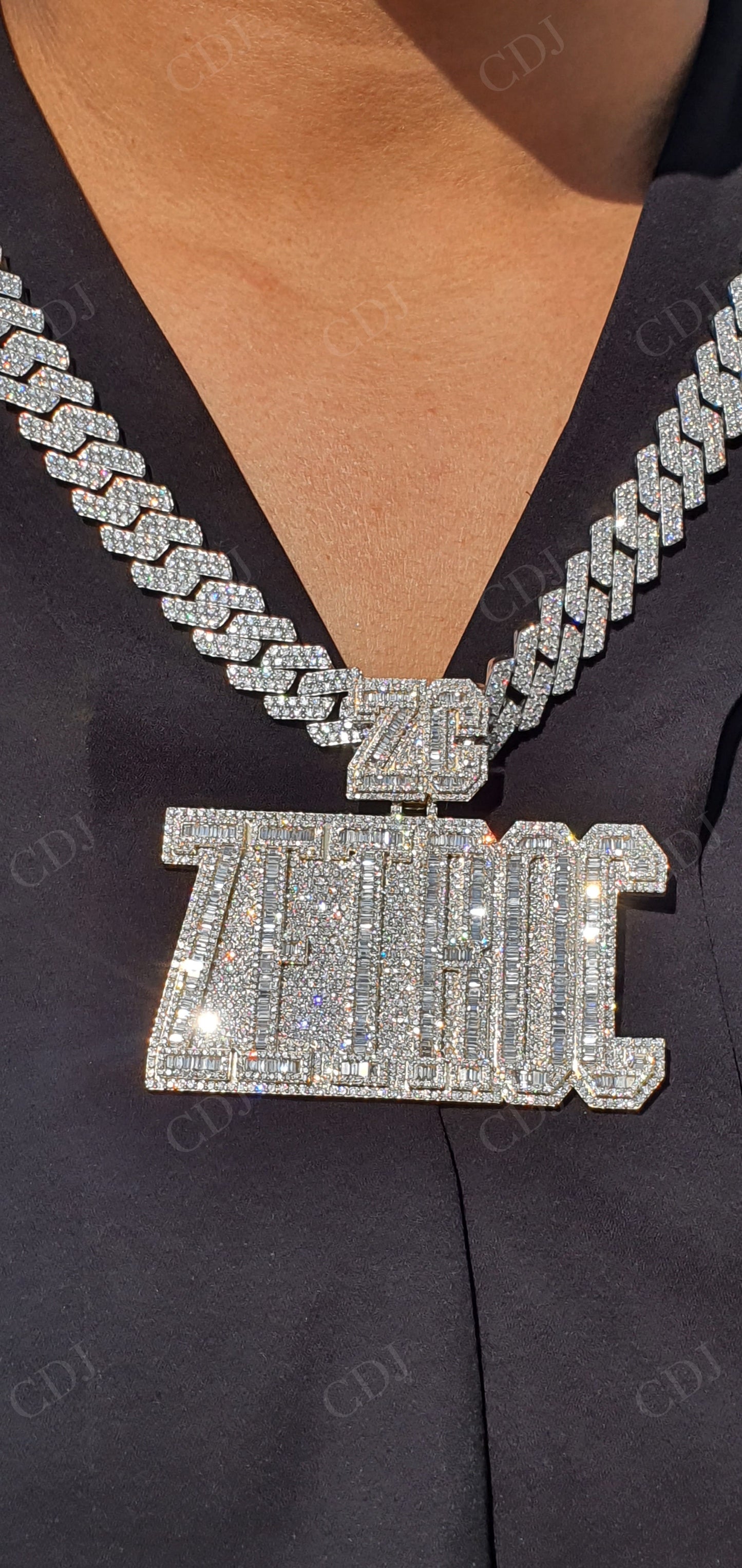 10K Yellow Gold ZEIROC Lab Grown Diamond Hip Hop Pendant hip hop jewelry customdiamjewel   