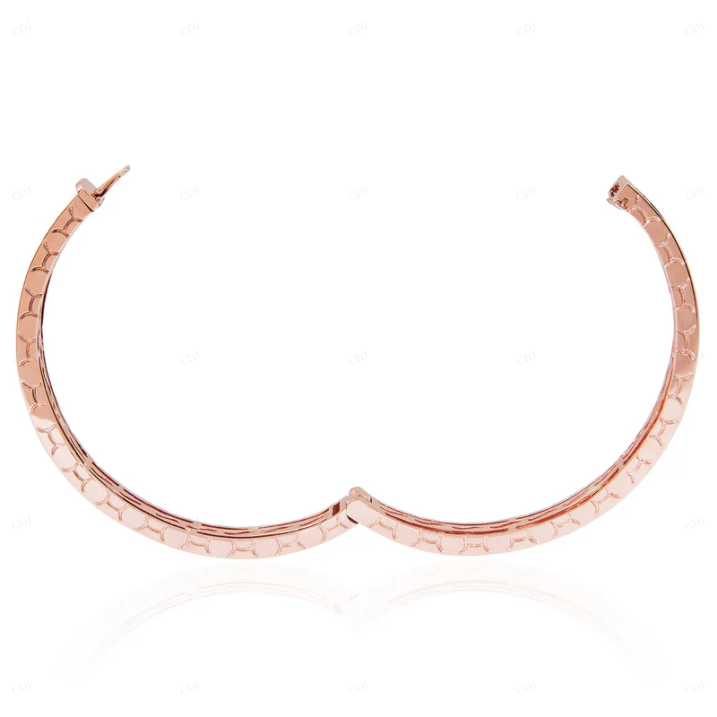 VVS Moissanite Rose Gold Unique Bangle Bracelet For Women CustomDiamJewel