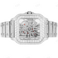 Custom Cartier Skeleton Full White Bust Down Hip Hop Watch customdiamjewel