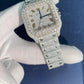 Fully Iced Out VVS1 Moisenite Cartier Santos Watch 41 MM Dial Handmade Watch customdiamjewel