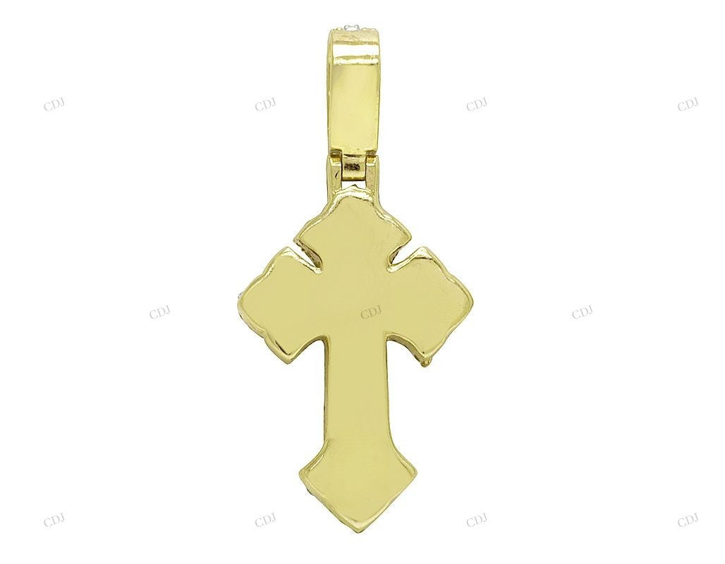 Customized Two Tone Gothic 10k Cross Pendant hip hop jewelry CustomDiamJewel