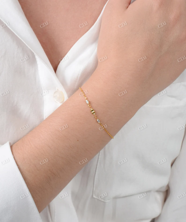 0.052CT Dainty Chain Natural Dimond Bracelet  customdiamjewel   
