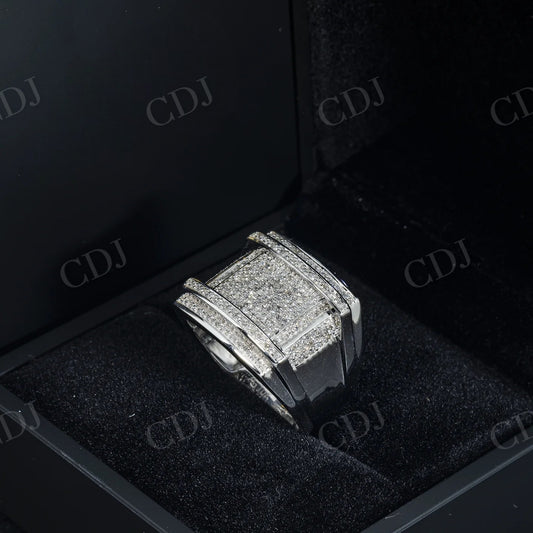 0.70 CTW Iced Out Silver Moissanite Ring Hip Hop Ring customdiamjewel