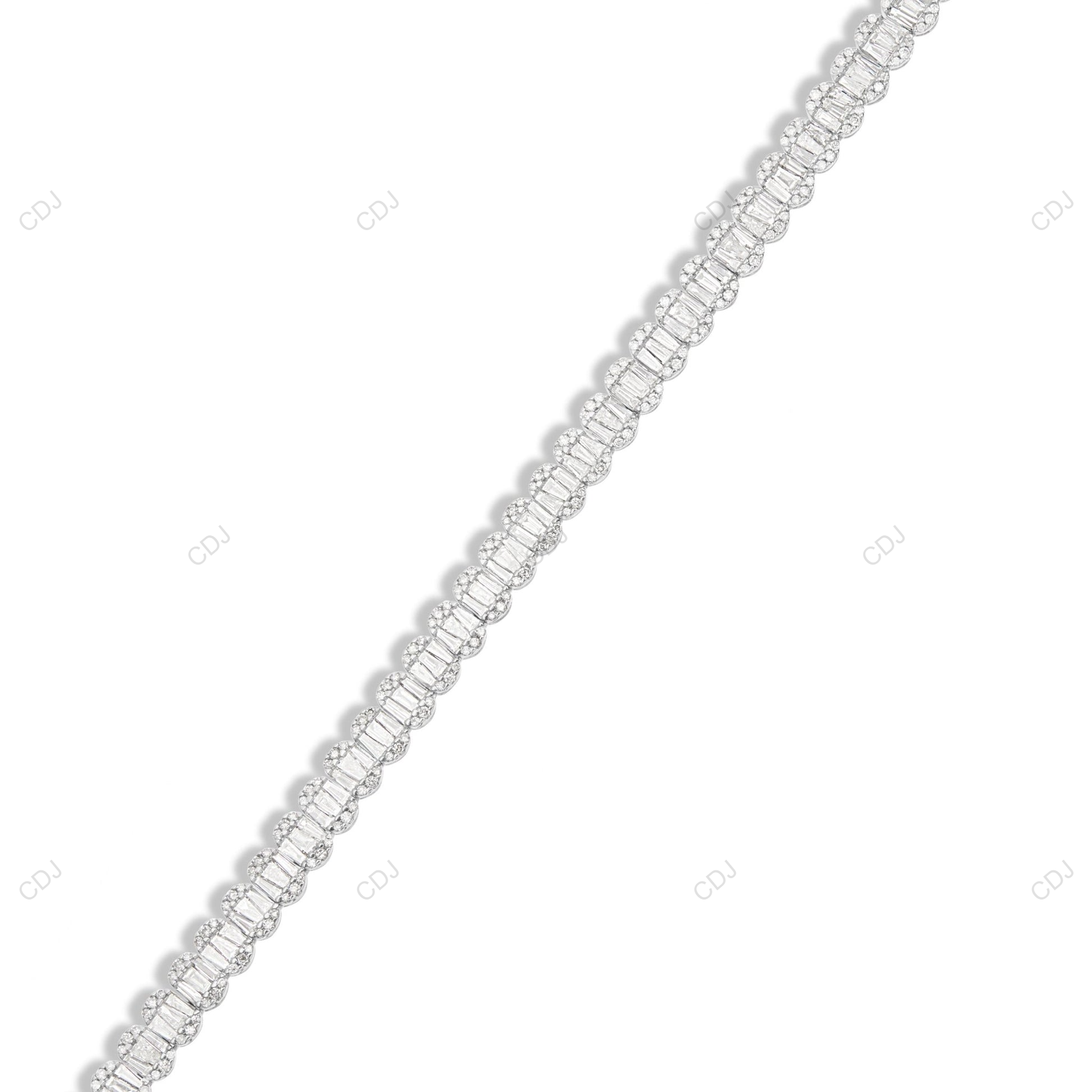925 Sterling Silver White Gold Plated Tennis Chain CustomDiamJewel