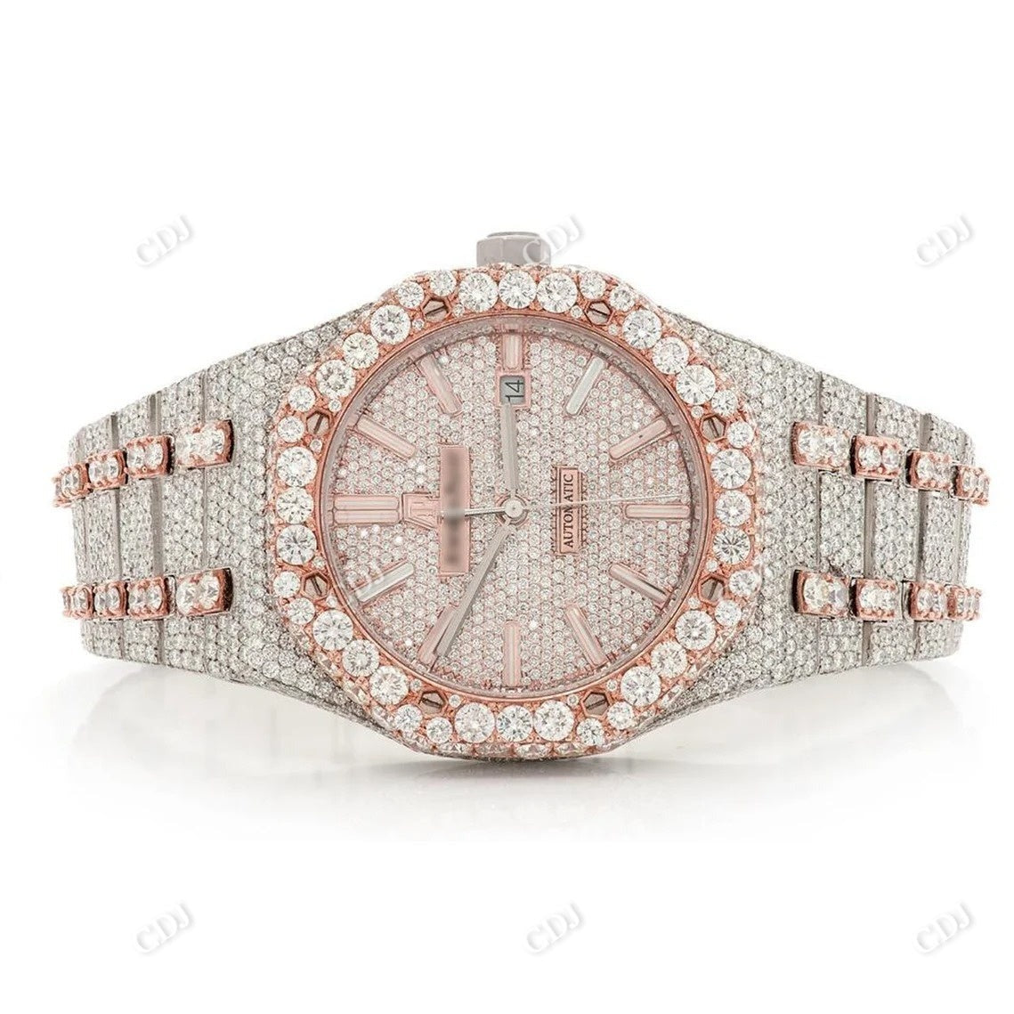 AP Stainless Steel 41mm Moissanite Diamond Watch customdiamjewel