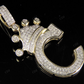 1.5" 0.31 CTW Initial Letter 'C' 10K Gold Diamond Crown Pendant CustomDiamJewel