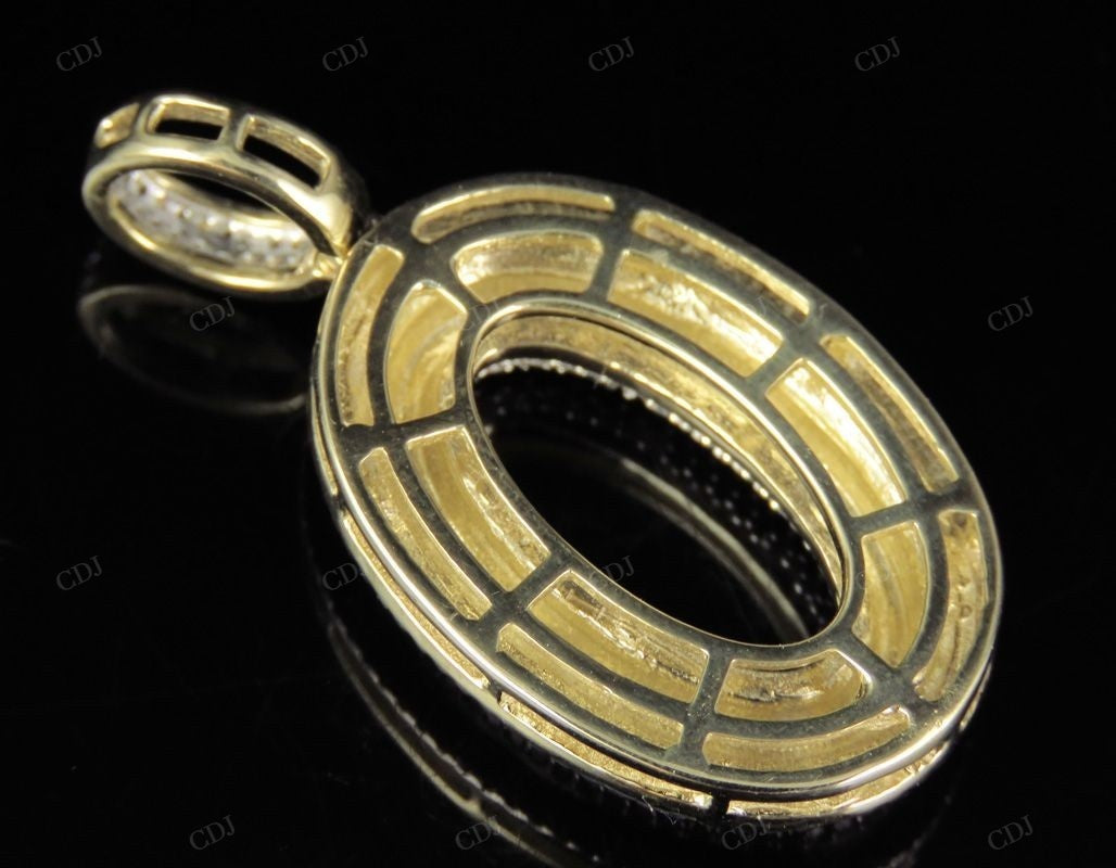 1.4" 0.85 CTW 10K Gold Natural Diamond Initial O Letter Pendant CustomDiamJewel