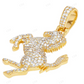 1.5 Inch Sterling Silver Classic Moissanite Horse Pendant CustomDiamJewel