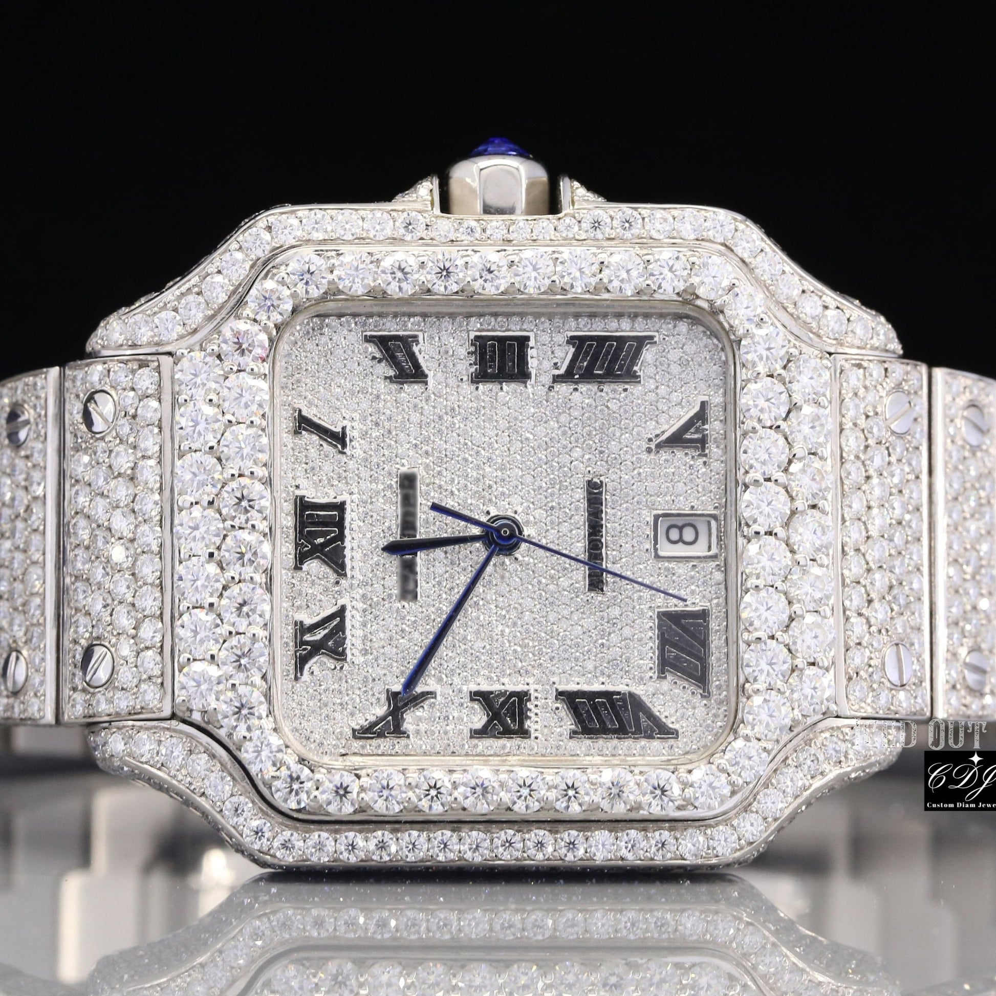 Luxury Men's Moissanite Diamond Cartier Watch customdiamjewel