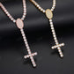 Fully Iced Out VVS D Moissanite Crosses Shape Tennis Chain Necklace hip hop jewelry CustomDiamJewel