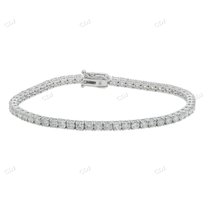 14K White Gold Diamond Tennis Bracelet hip hop jewelry CustomDiamJewel