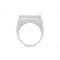Mens 18k White Gold Baguette Lab Grown Diamond Fashion Ring hip hop jewelry CustomDiamJewel