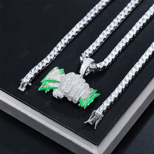Top Quality VVS D Moissanite Silver Cash Fist Pendant hip hop jewelry CustomDiamJewel