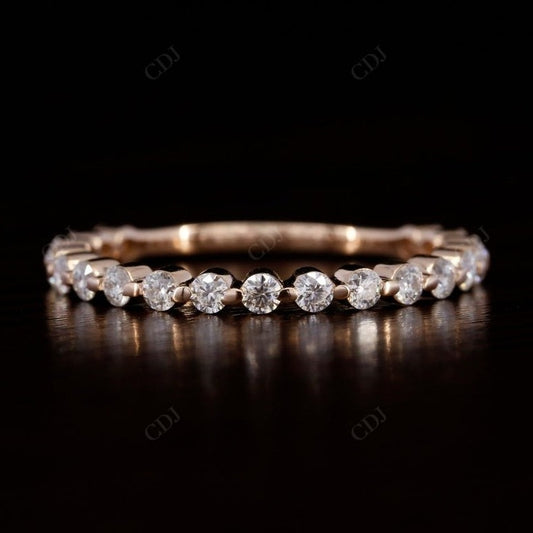 2 MM Round Cut Lab Grown Colorless Diamond Wedding Band  customdiamjewel Sterling Silver Rose Gold VVS-EF