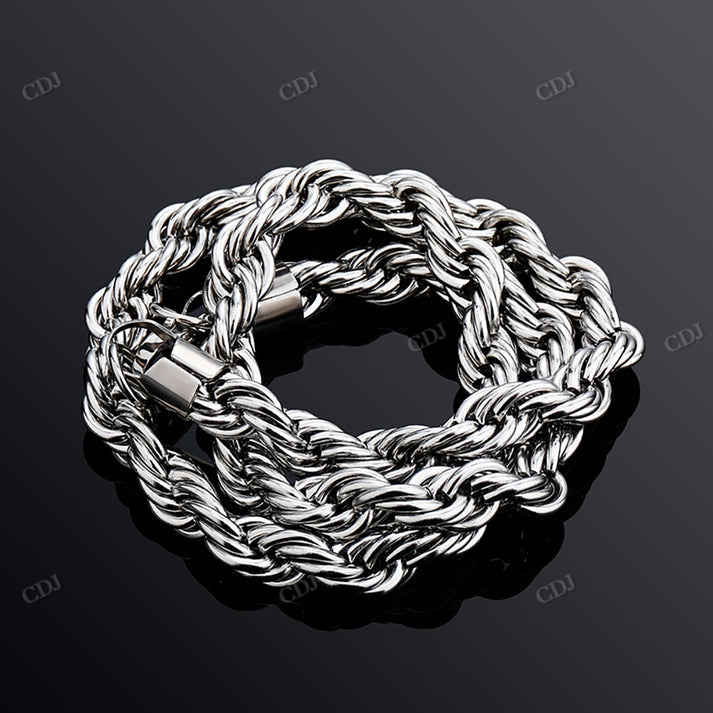Antique 8MM Sterling Silver Rope Chain hip hop jewelry CustomDiamJewel