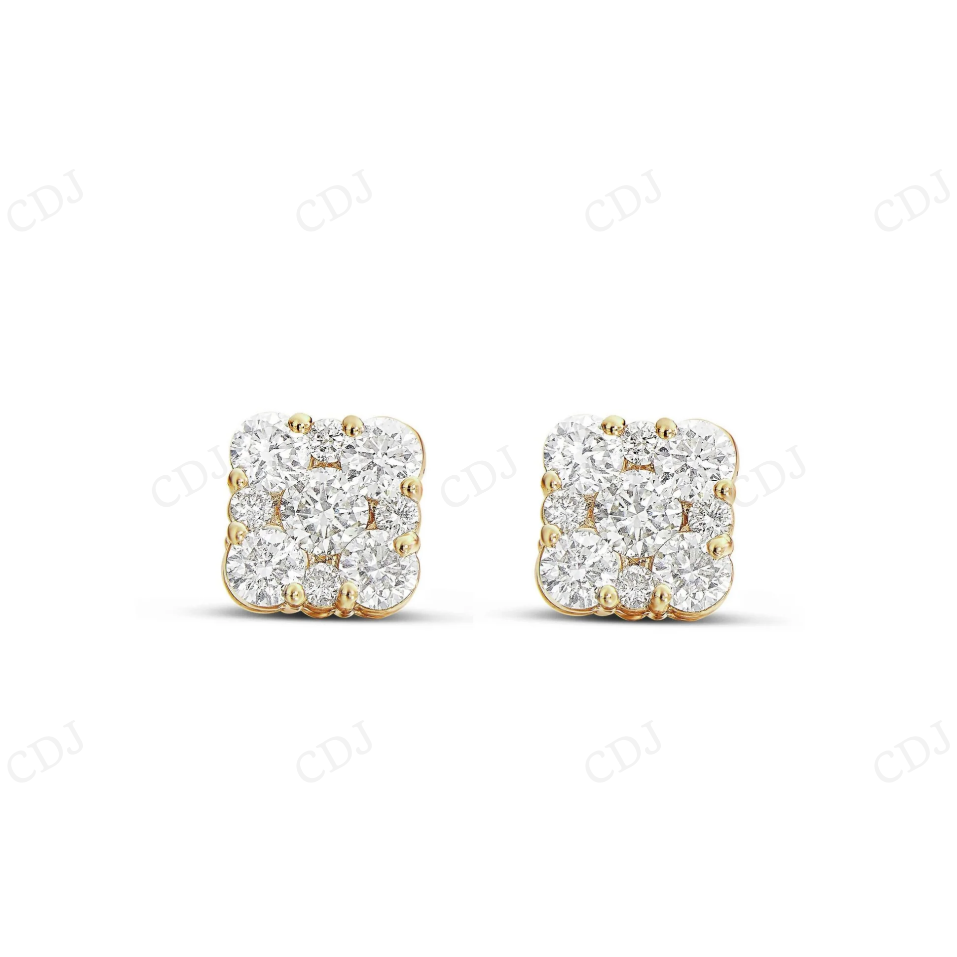 0.80 CT Square Diamond Cluster Stud Earrings Stud earrings CustomDiamJewel