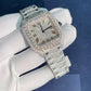 Fully Iced Out VVS1 Moisenite Cartier Santos Watch 41 MM Dial Handmade Watch customdiamjewel