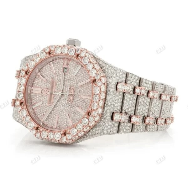 AP Stainless Steel 41mm Moissanite Diamond Watch customdiamjewel