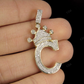 1.5" 0.31 CTW Initial Letter 'C' 10K Gold Diamond Crown Pendant CustomDiamJewel