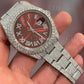 Full White Rolex Oyster Brown Dial Watch customdiamjewel