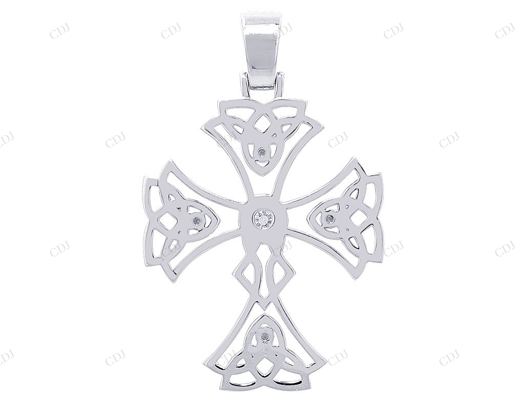 Flower Cross 2.2 Inch Lab Grown Diamond 10K Gold Pendant Hip Hop Pendent CustomDiamJewel